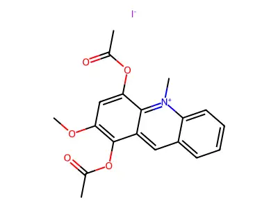 1,4-Bis(acetyloxy)-2-methoxy-10-methylacridin-10-ium iodide structure