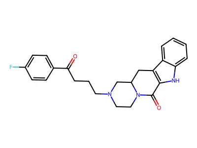 Pyrazino(1',2':1,6)pyrido(3,4-b)indol-6(2H)-one, 1,3,4,7,12,12a-hexahydro-2-(4-(4-fluorophenyl)-4-oxobutyl)- structure