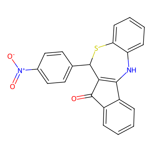 6-(4-nitrophenyl)-6H-benzo[b]indeno[1,2-e][1,4]thiazepin-5-ol structure