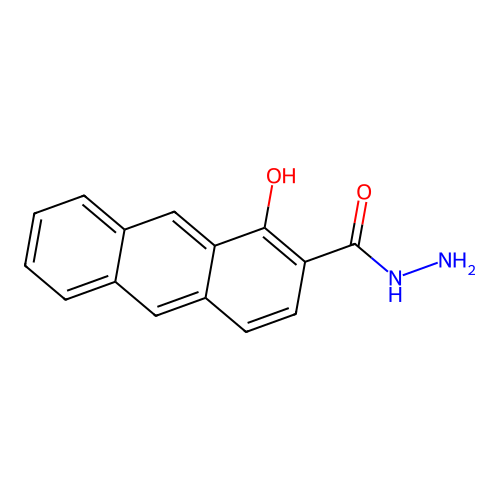 1-Hydroxyanthracene-2-carbohydrazide structure