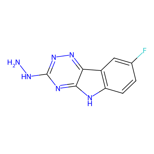 8-fluoro-3-hydrazinyl-5H-[1,2,4]triazino[5,6-b]indole structure
