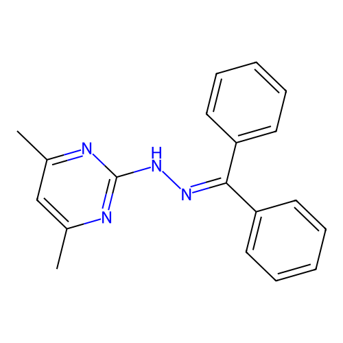 Diphenylmethanone (4,6-dimethylpyrimidin-2-yl)hydrazone structure