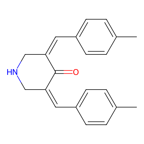 (3Z,5Z)-3,5-bis[(4-methylphenyl)methylidene]piperidin-4-one structure