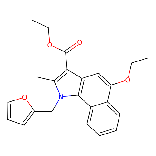 ethyl 5-ethoxy-1-(furan-2-ylmethyl)-2-methyl-1H-benzo[g]indole-3-carboxylate structure