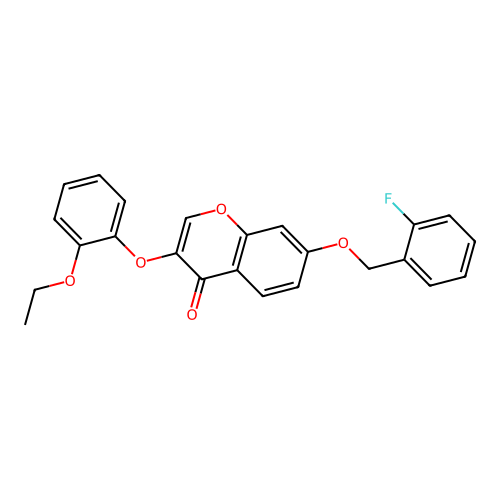 3-(2-Ethoxyphenoxy)-7-[(2-fluorophenyl)methoxy]chromen-4-one structure