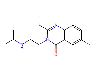 4(3H)-Quinazolinone, 2-ethyl-6-iodo-3-(2-((1-methylethyl)amino)ethyl)- structure