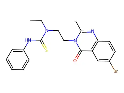 Thiourea, N-(2-(6-bromo-2-methyl-4-oxo-3(4H)-quinazolinyl)ethyl)-N-ethyl-N'-phenyl- structure