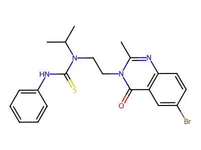 Thiourea, N-(2-(6-bromo-2-methyl-4-oxo-3(4H)-quinazolinyl)ethyl)-N-(1-methylethyl)-N'-phenyl- structure