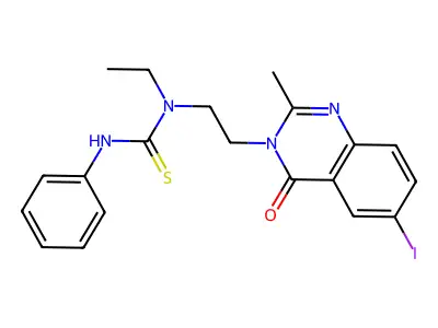 Thiourea, N-ethyl-N-(2-(6-iodo-2-methyl-4-oxo-3(4H)-quinazolinyl)ethyl)-N'-phenyl- structure