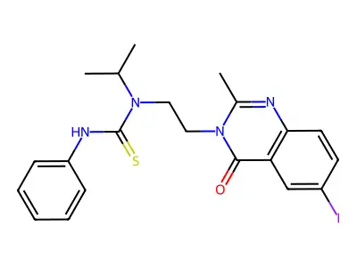 Thiourea, N-(2-(6-iodo-2-methyl-4-oxo-3(4H)-quinazolinyl)ethyl)-N-(1-methylethyl)-N'-phenyl- structure