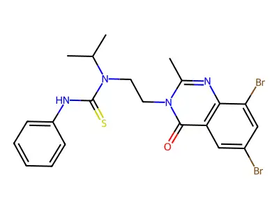 Thiourea, N-(2-(6,8-dibromo-2-methyl-4-oxo-3(4H)-quinazolinyl)ethyl)-N-(1-methylethyl)-N'-phenyl- structure