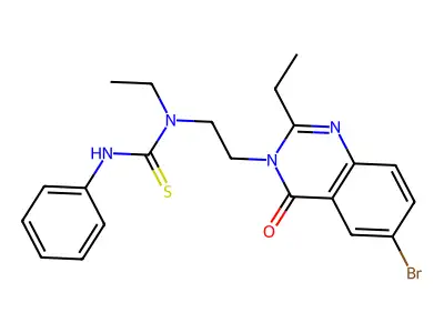 Thiourea, N-(2-(6-bromo-2-ethyl-4-oxo-3(4H)-quinazolinyl)ethyl)-N-ethyl-N'-phenyl- structure