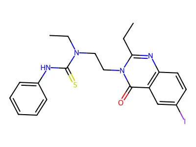 Thiourea, N-ethyl-N-(2-(2-ethyl-6-iodo-4-oxo-3(4H)-quinazolinyl)ethyl)-N'-phenyl- structure