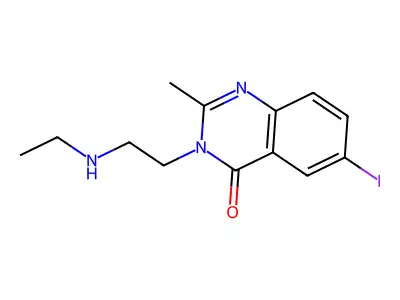 4(3H)-Quinazolinone, 3-(2-(ethylamino)ethyl)-6-iodo-2-methyl- structure