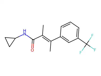 Cinnamamide, N-cyclopropyl-alpha,beta-dimethyl-m-trifluoromethyl-, (E)- structure