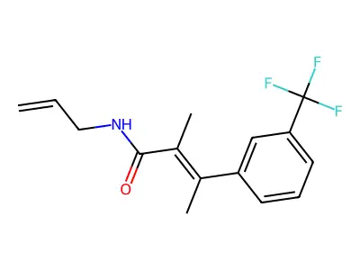 Cinnamamide, N-allyl-alpha,beta-dimethyl-m-trifluoromethyl-, (E)- structure