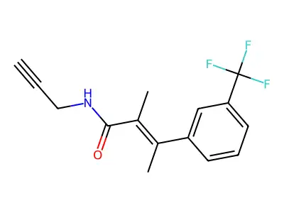 Cinnamamide, alpha,beta-dimethyl-N-(2-propynyl)-m-trifluoromethyl-, (E)- structure