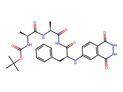Butyloxycarbonyl-alanyl-alanyl-phenylalanine-isoluminolamide structure