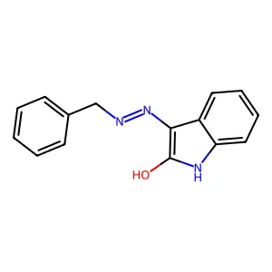 3-(Benzyl-hydrazono)-1,3-dihydro-indol-2-one structure