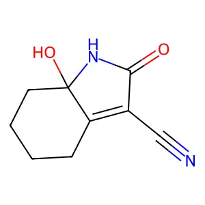 7a-hydroxy-2-oxo-4,5,6,7-tetrahydro-1H-indole-3-carbonitrile structure