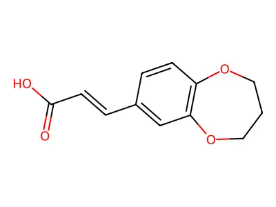 3-(3,4-dihydro-2H-1,5-benzodioxepin-7-yl)prop-2-enoic acid structure