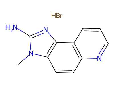 3H-Imidazo(4,5-f)quinolin-2-amine, 3-methyl-, hydrobromide structure