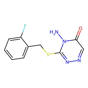 4-amino-3-((2-fluorobenzyl)thio)-1,2,4-triazin-5(4H)-one structure