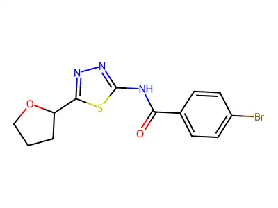 4-bromo-N-[5-(oxolan-2-yl)-1,3,4-thiadiazol-2-yl]benzamide structure
