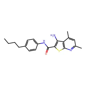 3-amino-N-(4-butylphenyl)-4,6-dimethylthieno[2,3-b]pyridine-2-carboxamide structure