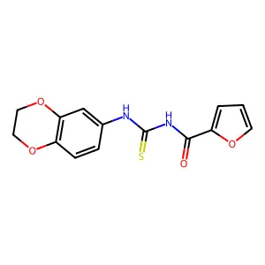 N-(2,3-dihydro-1,4-benzodioxin-6-ylcarbamothioyl)furan-2-carboxamide structure