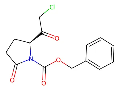 N-alpha-carbobenzoxypyroglutamic acid chloromethyl ketone structure
