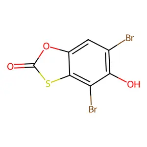 4,6-Dibromo-5-hydroxy-1,3-benzoxathiol-2-one structure