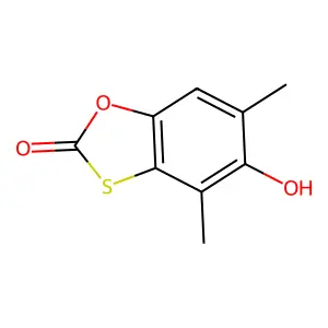 1,3-Benzoxathiol-2-one, 4,6-dimethyl-5-hydroxy- structure