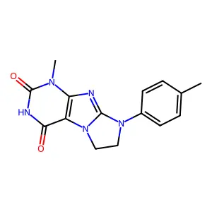 1-Methyl-8-(4-methylphenyl)-1,3,5-trihydroimidazolidino[1,2-h]purine-2,4-dione structure
