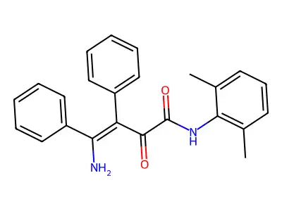 Benzenepropanamide, B-(aminophenylmethylene)-N-(2,6-dimethylphenyl)-A-oxo- structure
