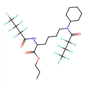 Bis(heptafluorobutyryl)-N(.eps.)-cyclohexyllysine propyl ester structure