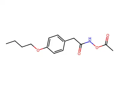 Hydroxylamine, O-acetyl-N-(p-butoxyphenylacetyl)- structure