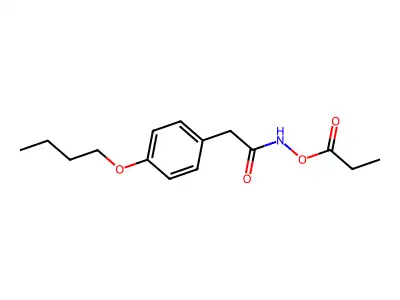 Hydroxylamine, N-(p-butoxyphenylacetyl)-O-propionyl- structure