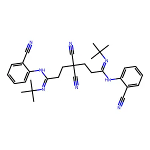 1-N',7-N'-ditert-butyl-4,4-dicyano-1-N,7-N-bis(2-cyanophenyl)heptanediimidamide structure