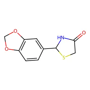 2-(1,3-Benzodioxol-5-yl)-1,3-thiazolidin-4-one structure
