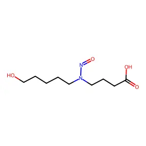 Butanoic acid, 4-((5-hydroxypentyl)nitrosoamino)- structure