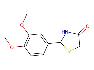 2-(3,4-Dimethoxyphenyl)-1,3-thiazolidin-4-one structure