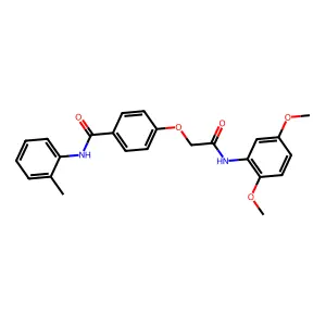 4-[2-(2,5-dimethoxyanilino)-2-oxoethoxy]-N-(2-methylphenyl)benzamide structure