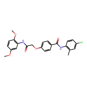 N-(4-chloro-2-methylphenyl)-4-[2-(2,5-dimethoxyanilino)-2-oxoethoxy]benzamide structure