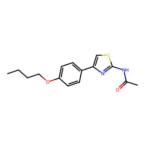 N-[4-(4-butoxyphenyl)-1,3-thiazol-2-yl]acetamide structure