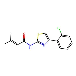 N-[4-(2-chlorophenyl)-1,3-thiazol-2-yl]-3-methylbut-2-enamide structure