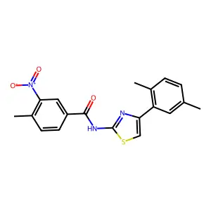 N-[4-(2,5-dimethylphenyl)-1,3-thiazol-2-yl]-4-methyl-3-nitrobenzamide structure