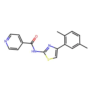 N-[4-(2,5-dimethylphenyl)-1,3-thiazol-2-yl]pyridine-4-carboxamide structure