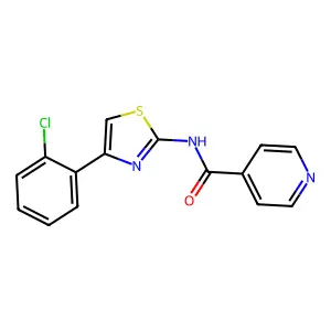 N-[4-(2-chlorophenyl)-1,3-thiazol-2-yl]pyridine-4-carboxamide structure