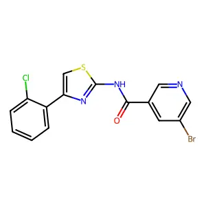 5-bromo-N-[4-(2-chlorophenyl)-1,3-thiazol-2-yl]pyridine-3-carboxamide structure